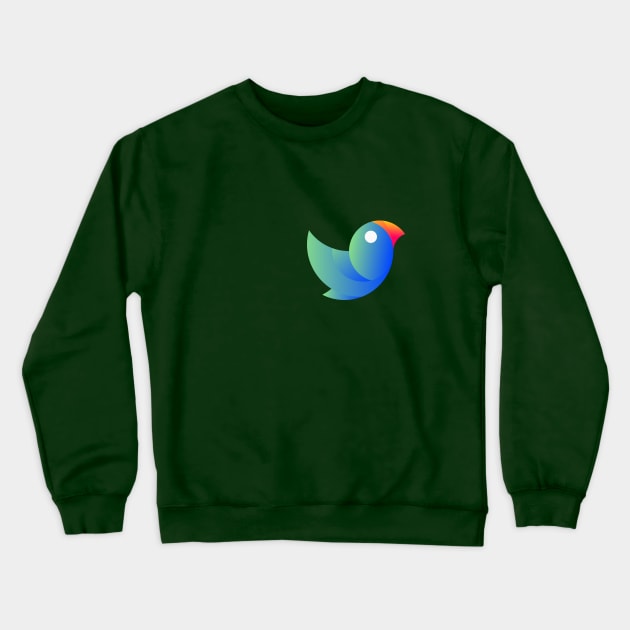 Golden radio bird logo radiant Crewneck Sweatshirt by VISUALIZED INSPIRATION